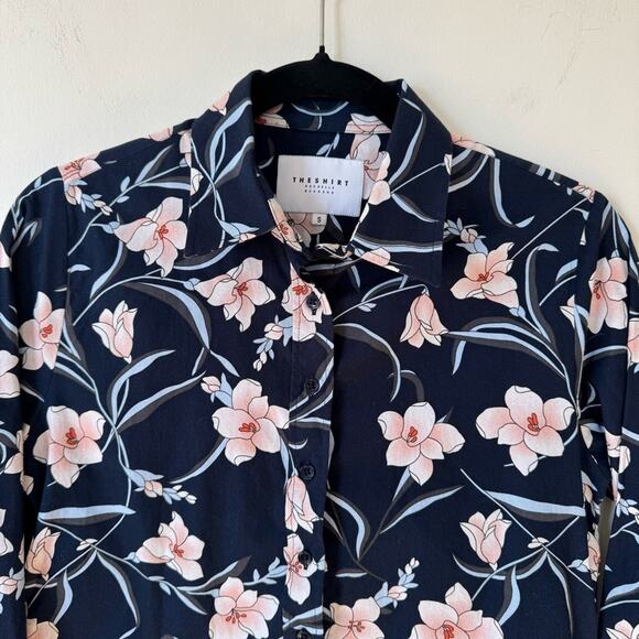 The Shirt by Rochelle Behrens Navy Floral Button Down - Picture 2 of 6